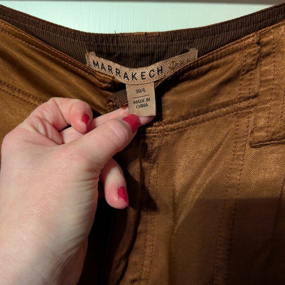 Satin Cargo Joggers in Chocolate Brown - Picture 6 of 11